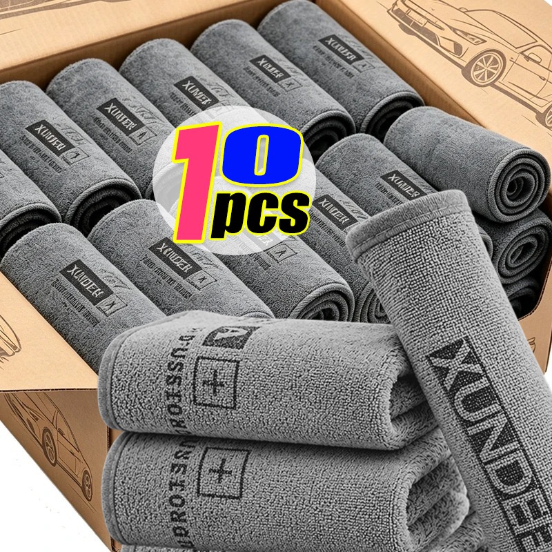 Microfiber Towel Detailing - 多目的洗車マイクロファイバータオル両面厚手クリーニングクロス超吸収性糸くずの出ない乾燥布窓テーブル用